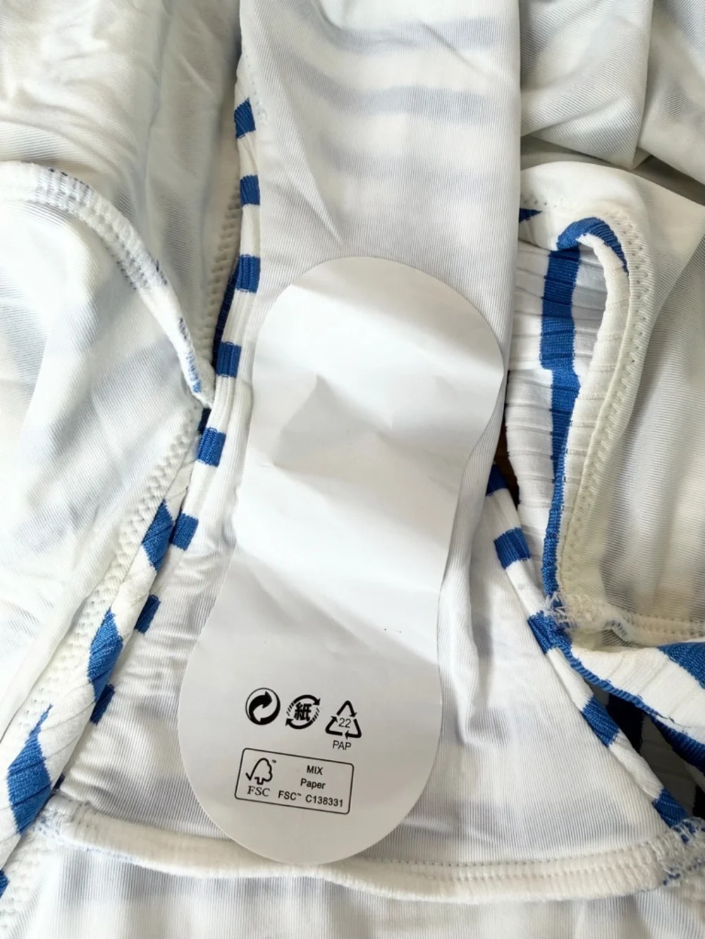 & Other Stories One Piece Swimsuit Women’s Size 12 Blue White Stripe NWT